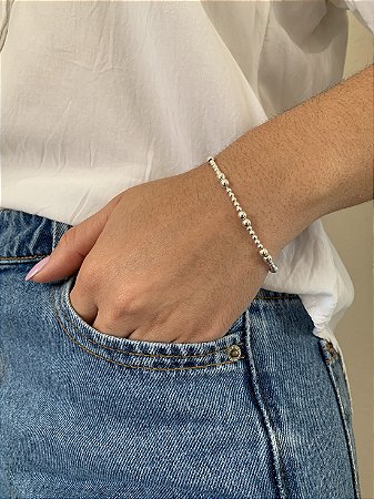 Pulseira mix de bolinhas em Prata 925
