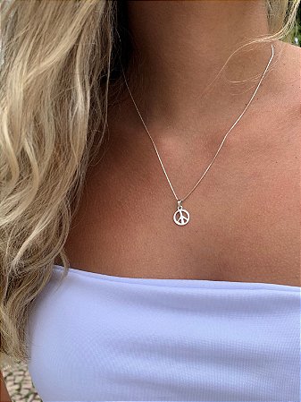 Pingente Símbolo da Paz 1,5cm em Prata 925