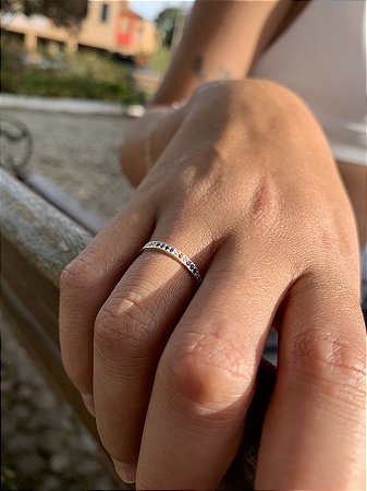 Anel Aparador em Prata Rainbow