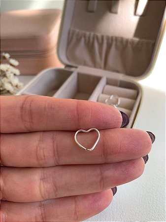 Piercing Torção em Prata Coração 11mm