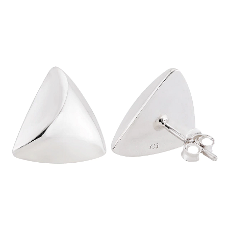 Brinco triângulo cheio 1,5cm Prata 925