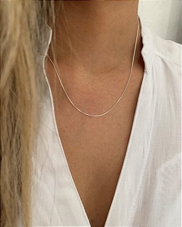 Corrente veneziana v12 fina em Prata 925