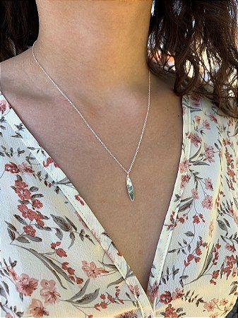 Colar de Prata com pingente Plaquinha
