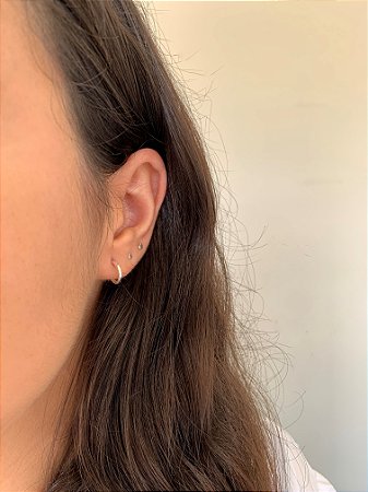 Par de argolinhas chanfradas 10mm em Prata 925
