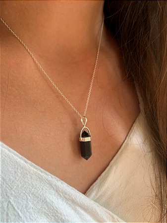 Pingente Obsidiana em Prata 925