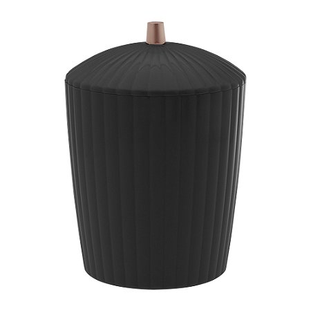 Lixeira Redonda Preta Canelatta - Cod:1547