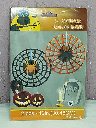 Guirlanda de Papel Halloween - Teia de Aranha - 2 unidades