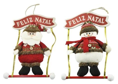 Guirlanda Placa Bonecos Natalinos 18cm x 25cm