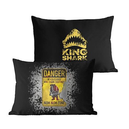 Capa Para Travesseiro Esquadrao Suicida - King Shark Danger