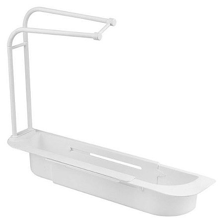 Suporte Multiuso para pia Ajustavel Detergente Pano - Branco
