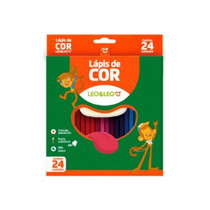 Lápis de Cor 24 Cores Redondo - Leo&Leo