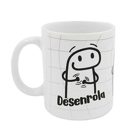 Caneca 325ml Cerâmica - FLORK Desenrola