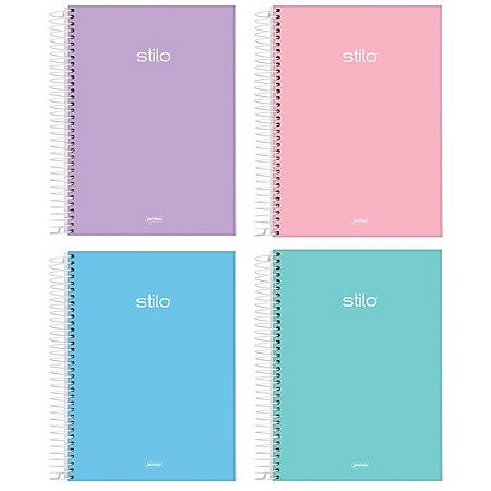 Caderno Espiral 1/4 14x20cm 80 folhas - Cores Sortidas