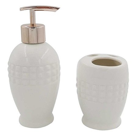 Kit  Banheiro 2 peças Branco de Porcelana