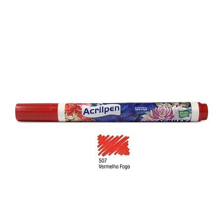 Caneta p/ Tecido Acrilex - Vermelho