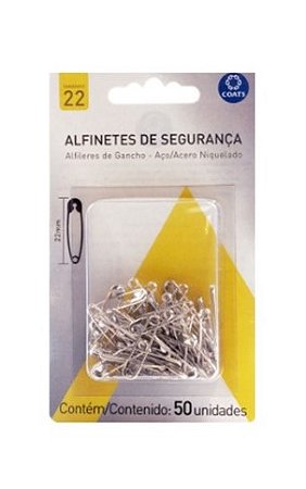 Cartela de Alfinetes de Segurança 22mm - 50 unidades