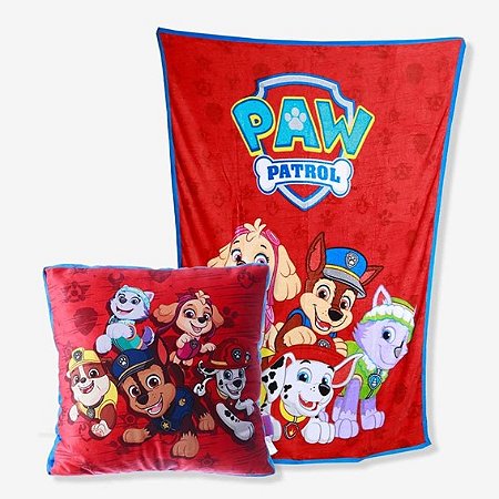 Kit Almofada 38x38cm + Manta 120x160cm - Patrulha Canina