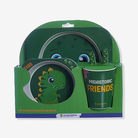 Kit Breakfast Infantil com 5 itens - DINOSSAURO