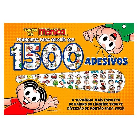Livro Prancheta de Colorir + 1500 adesivos - Turma da Monica