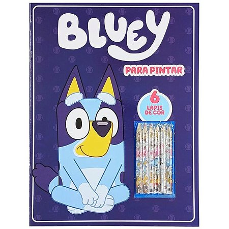 Livro de Atividades com 6 lápis de cor - Bluey