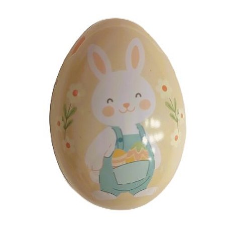 Ovo Decorativo Pascoa de Metal 6,6cm x 4,7cm x 5,1cm