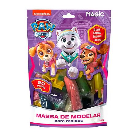 Massa de Modelar com Moldes - Patrulha Canina - 20 Peças
