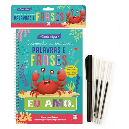 Livro de Atividades Reutilizavel Aprenda a Escrever Palavras e Frases com Caneta Mágica