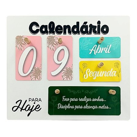 CALENDÁRIO PERMANENTE 24X20CM MDF