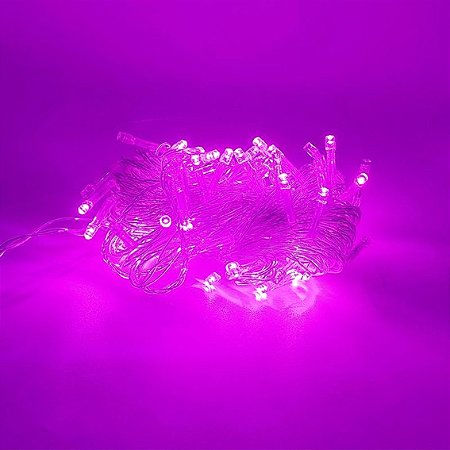 Pisca-Pisca 100 Leds Rosa 127V - 8 metros