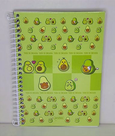 Caderno Espiral 1/4 14cm x 20cm Capa Dura 80 folhas - Estampas Divertidas