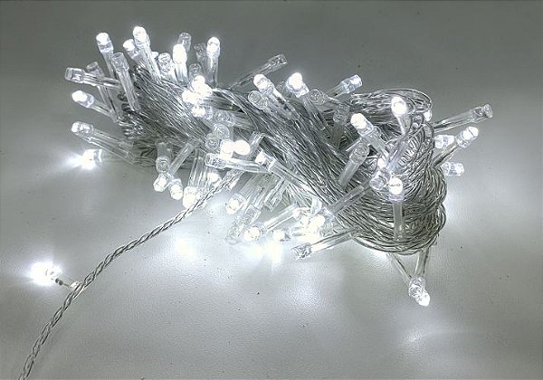 Pisca-Pisca 100 Leds Branco 127V - 8 metros