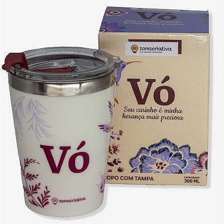 Copo Térmico Aço Inox 300ML - BORDADO DE VÓ