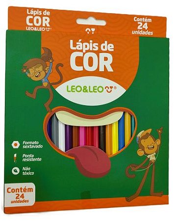 Lápis de Cor 24 Cores Sextavado de Resina - Leo&Leo