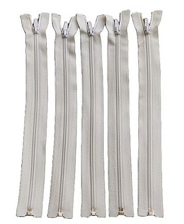 Kit Ziper Nylon Destacável 30cm - 5 unidades