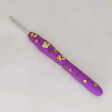 Agulha de Crochê Soft Emborrachada Estampa Bichos - 4,0mm
