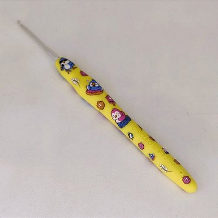 Agulha de Crochê Soft Emborrachada Estampa Bichos - 2,5mm