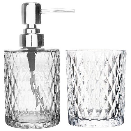 KIT BANHEIRO DE VIDRO INCOLOR - 2 PEÇAS