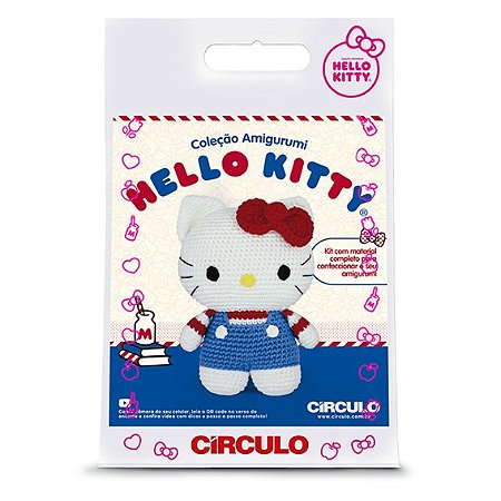 Kit Amigurumi - Hello Kitty Look Azul Blusa Listrada