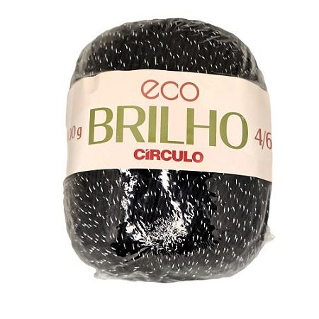 Barbante Eco Brilho 4/6 400g - Cor Preto Cód., 8990