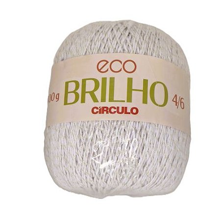 Barbante Eco Brilho 4/6 400g - Cor Branco Cód. 8001