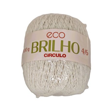 Barbante Eco Brilho 4/6 400g - Cor Natural Brilho Prata Cód. 21