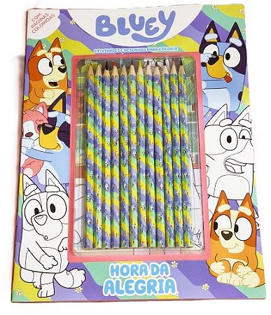 Livro de Atividades com 12 lápis de cor - Bluey