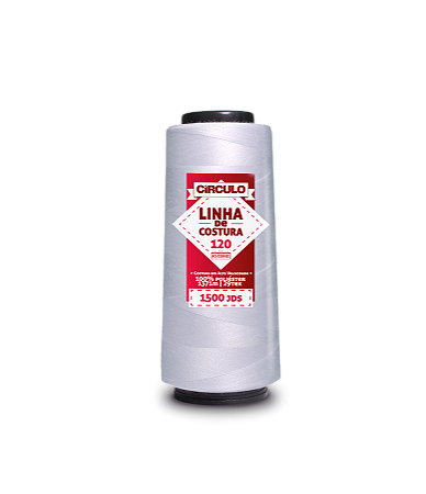 Linha de Costura 100% Poliester 1371m 1500j - Cor Branco cód. 301