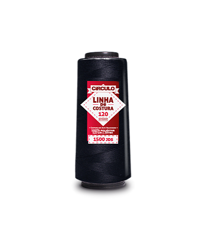 Linha de Costura 100% Poliester 1371m 1500j - Cor Preto cód. 325