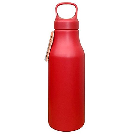 GARRAFA DE ALUMINIO 650ML LISA VERMELHO FOSCO
