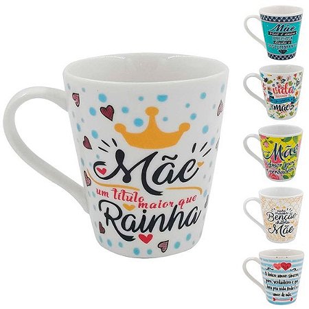 Caneca de Porcelana 290ml - Tema Mães
