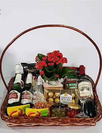 Cesta Vinho Luxo - Cesta de Café da Manhã, Arranjos de Flores, Cestas de  Bebidas, Cestas de Chocolate, Buquê de Rosas