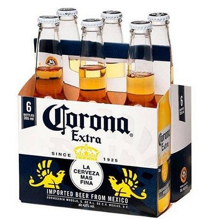 Cerveja Corona Extra Long Neck 330ml Pack (6 unidades)