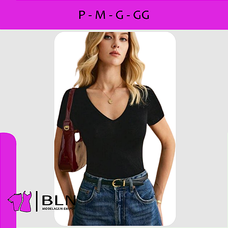 Blusa Ajustada Decote V