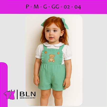 Jardineira Frufru Curta